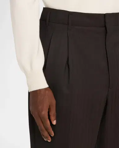 Brunello Cucinelli Men's Wool and Cashmere Chevron Double-Breasted Suit | Thumbnail 10 Brunello Cucinelli Men's Wool and Cashmere Chevron Double-Breasted Suit | Thumbnail 10