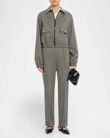 Fabiana Filippi Straight-Leg Houndstooth Jersey Pants | Thumbnail 2 Fabiana Filippi Straight-Leg Houndstooth Jersey Pants | Thumbnail 2