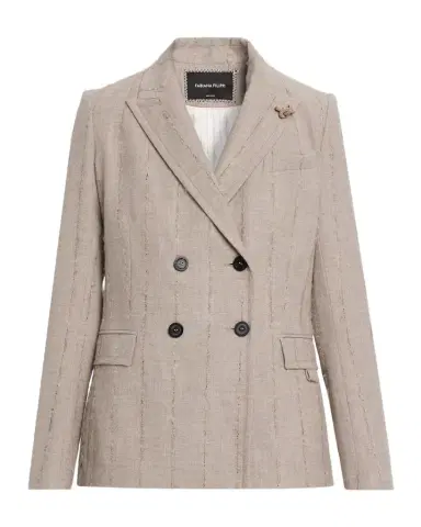 Fabiana Filippi Double-Breasted Pinstripe Flannel Blazer | Thumbnail 1 Fabiana Filippi Double-Breasted Pinstripe Flannel Blazer | Thumbnail 1
