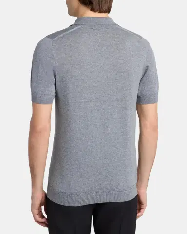 McQueen Men's Wool Knit Johnny Collar Short-Sleeve Polo Sweater | Thumbnail 3 McQueen Men's Wool Knit Johnny Collar Short-Sleeve Polo Sweater | Thumbnail 3
