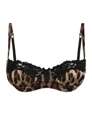 Dolce & Gabbana Leopard-Print Lace & Satin Balconette Bra | Thumbnail 3 Dolce & Gabbana Leopard-Print Lace & Satin Balconette Bra | Thumbnail 3