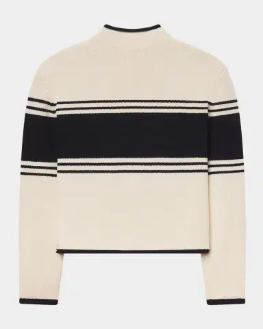 Frame x Sotheby's Embroidered Striped Cotton Sweater | Thumbnail 2 Frame x Sotheby's Embroidered Striped Cotton Sweater | Thumbnail 2