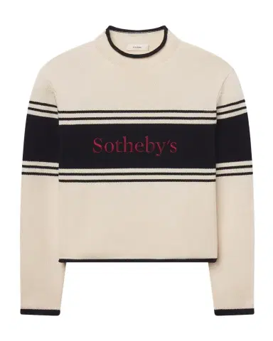 Frame x Sotheby's Embroidered Striped Cotton Sweater | Thumbnail 1 Frame x Sotheby's Embroidered Striped Cotton Sweater | Thumbnail 1
