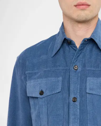 Isaia Men's Garment-Dyed Corduroy Sport Shirt | Thumbnail 5 Isaia Men's Garment-Dyed Corduroy Sport Shirt | Thumbnail 5