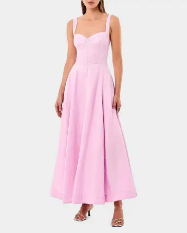 NICHOLAS Anya Sweetheart Linen Midi Dress | Thumbnail 2 NICHOLAS Anya Sweetheart Linen Midi Dress | Thumbnail 2