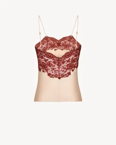 Yves Saint Laurent laced camisole in silk satin | Thumbnail 3 Yves Saint Laurent laced camisole in silk satin | Thumbnail 3
