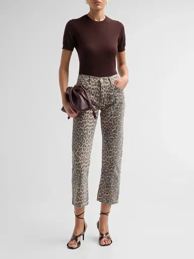 RE/DONE Women's Blondie Leopard Mid-Rise Jeans - Leopard | Thumbnail 2 RE/DONE Women's Blondie Leopard Mid-Rise Jeans - Leopard | Thumbnail 2