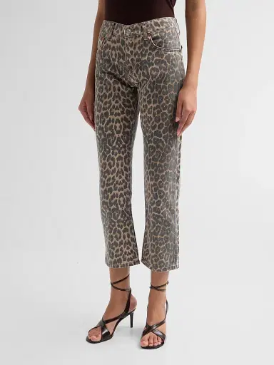 RE/DONE Women's Blondie Leopard Mid-Rise Jeans - Leopard | Thumbnail 4 RE/DONE Women's Blondie Leopard Mid-Rise Jeans - Leopard | Thumbnail 4
