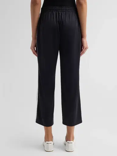 RE/DONE Women's Mel Crease-Front Track Pants - Black With White | Thumbnail 3 RE/DONE Women's Mel Crease-Front Track Pants - Black With White | Thumbnail 3