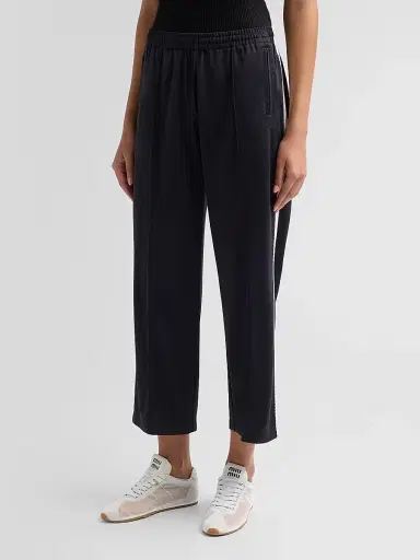 RE/DONE Women's Mel Crease-Front Track Pants - Black With White | Thumbnail 4 RE/DONE Women's Mel Crease-Front Track Pants - Black With White | Thumbnail 4