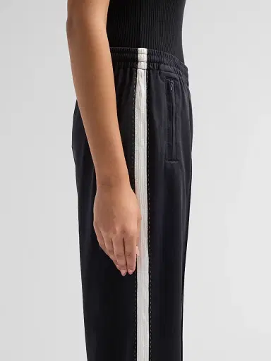 RE/DONE Women's Mel Crease-Front Track Pants - Black With White | Thumbnail 5 RE/DONE Women's Mel Crease-Front Track Pants - Black With White | Thumbnail 5