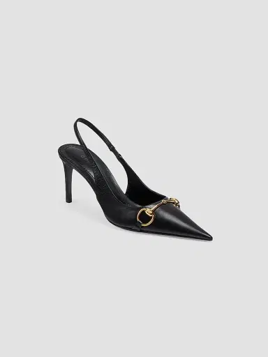 Gucci Women's Donna 80MM Leather Slingback Pumps - Black | Thumbnail 2 Gucci Women's Donna 80MM Leather Slingback Pumps - Black | Thumbnail 2
