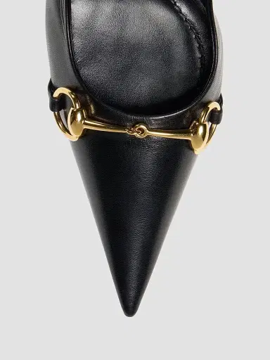 Gucci Women's Donna 80MM Leather Slingback Pumps - Black | Thumbnail 4 Gucci Women's Donna 80MM Leather Slingback Pumps - Black | Thumbnail 4