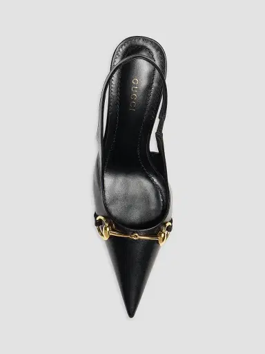 Gucci Women's Donna 80MM Leather Slingback Pumps - Black | Thumbnail 5 Gucci Women's Donna 80MM Leather Slingback Pumps - Black | Thumbnail 5