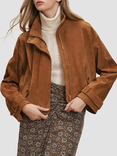 Veronica Beard Women's Bateman Suede Jacket - Acorn | Thumbnail 3 Veronica Beard Women's Bateman Suede Jacket - Acorn | Thumbnail 3