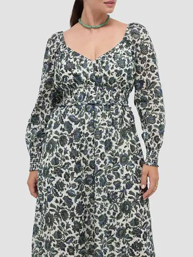Hill House Home Women's The Eugenia Nap Dress - Jacobean Bloom Blue Green | Thumbnail 6 Hill House Home Women's The Eugenia Nap Dress - Jacobean Bloom Blue Green | Thumbnail 6