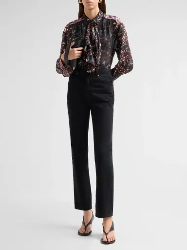 Ulla Johnson Women's Gesture Floral Silk Ruffle Blouse - Eclipse | Thumbnail 2 Ulla Johnson Women's Gesture Floral Silk Ruffle Blouse - Eclipse | Thumbnail 2