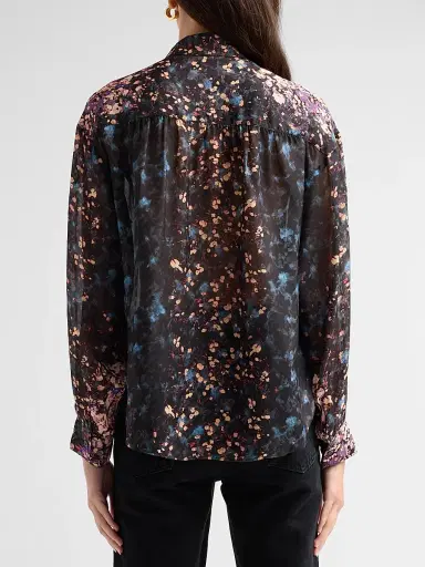 Ulla Johnson Women's Gesture Floral Silk Ruffle Blouse - Eclipse | Thumbnail 3 Ulla Johnson Women's Gesture Floral Silk Ruffle Blouse - Eclipse | Thumbnail 3