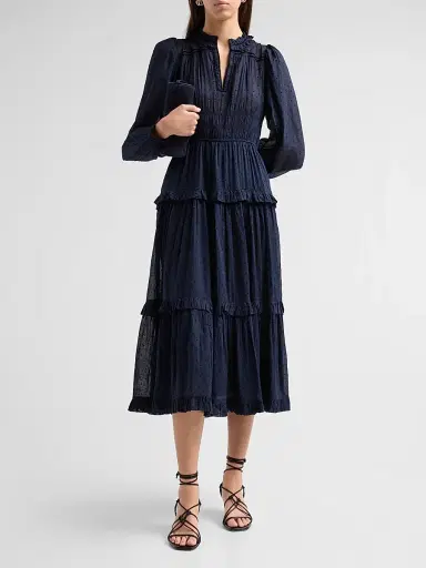Ulla Johnson Women's Ardelle Clip Dot Cotton Midi-Dress | Thumbnail 2 Ulla Johnson Women's Ardelle Clip Dot Cotton Midi-Dress | Thumbnail 2