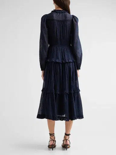 Ulla Johnson Women's Ardelle Clip Dot Cotton Midi-Dress | Thumbnail 3 Ulla Johnson Women's Ardelle Clip Dot Cotton Midi-Dress | Thumbnail 3