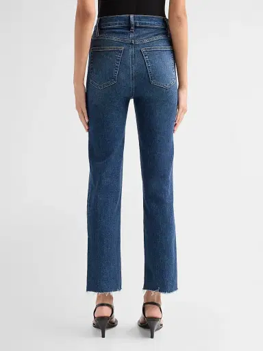FRAME Women's Le Sleek High-Rise Straight Jeans - Showdown Raw Fray | Thumbnail 3 FRAME Women's Le Sleek High-Rise Straight Jeans - Showdown Raw Fray | Thumbnail 3