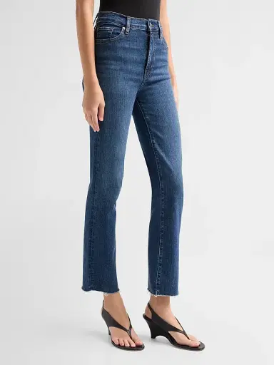 FRAME Women's Le Sleek High-Rise Straight Jeans - Showdown Raw Fray | Thumbnail 4 FRAME Women's Le Sleek High-Rise Straight Jeans - Showdown Raw Fray | Thumbnail 4