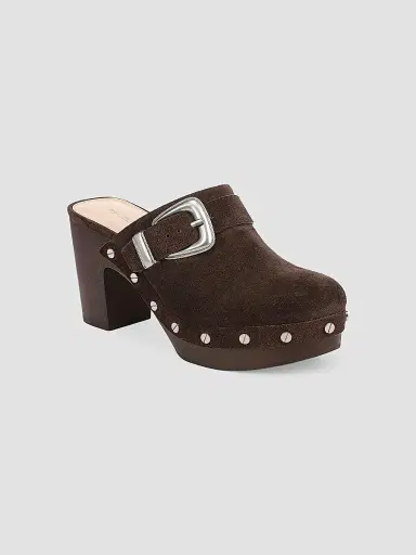 Veronica Beard Women's Larken 95MM Suede Clogs - Espresso | Thumbnail 2 Veronica Beard Women's Larken 95MM Suede Clogs - Espresso | Thumbnail 2