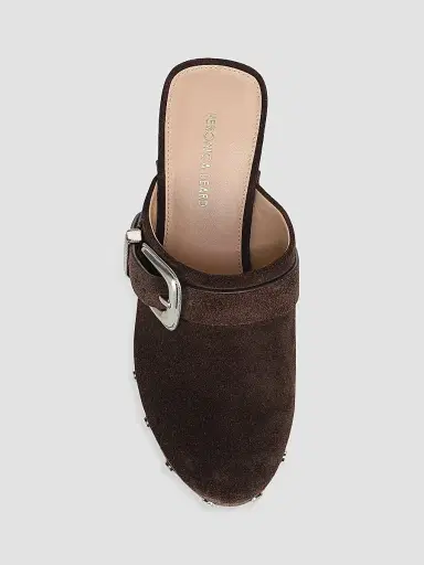 Veronica Beard Women's Larken 95MM Suede Clogs - Espresso | Thumbnail 4 Veronica Beard Women's Larken 95MM Suede Clogs - Espresso | Thumbnail 4