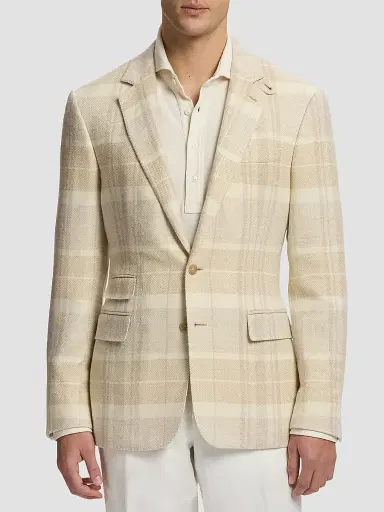 Ralph Lauren Purple Label Men's Kent Plaid Silk-Linen-Cashmere Single-Breasted Sport Coat | Thumbnail 3 Ralph Lauren Purple Label Men's Kent Plaid Silk-Linen-Cashmere Single-Breasted Sport Coat | Thumbnail 3