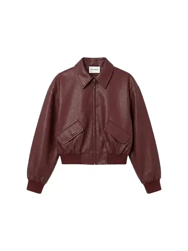 GOOD AMERICAN Women's The Better Than Leather Cropped Bomber Jacket | Thumbnail 1 GOOD AMERICAN Women's The Better Than Leather Cropped Bomber Jacket | Thumbnail 1
