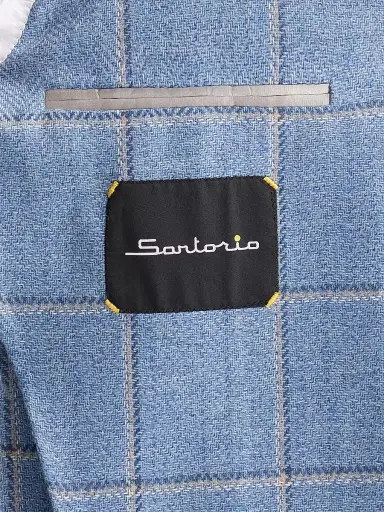 Sartorio Napoli Men's Heavy Plaid Wool-Cashmere Sport Coat - Blue | Thumbnail 6 Sartorio Napoli Men's Heavy Plaid Wool-Cashmere Sport Coat - Blue | Thumbnail 6