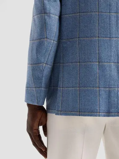Sartorio Napoli Men's Heavy Plaid Wool-Cashmere Sport Coat - Blue | Thumbnail 8 Sartorio Napoli Men's Heavy Plaid Wool-Cashmere Sport Coat - Blue | Thumbnail 8