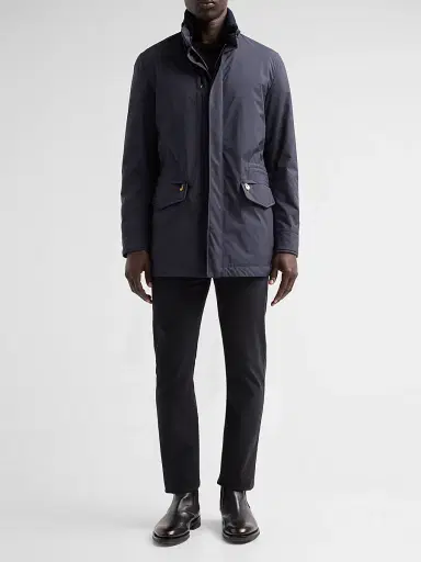 Sartorio Napoli Men's Nylon Safari Coat - Night Blue | Thumbnail 2 Sartorio Napoli Men's Nylon Safari Coat - Night Blue | Thumbnail 2