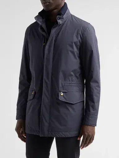 Sartorio Napoli Men's Nylon Safari Coat - Night Blue | Thumbnail 4 Sartorio Napoli Men's Nylon Safari Coat - Night Blue | Thumbnail 4