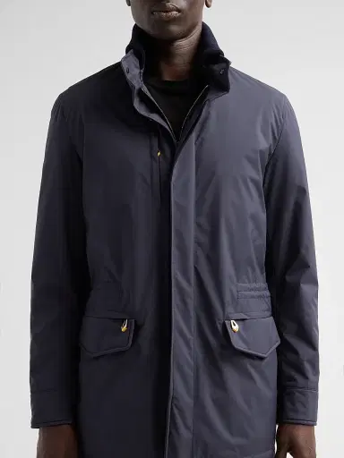 Sartorio Napoli Men's Nylon Safari Coat - Night Blue | Thumbnail 5 Sartorio Napoli Men's Nylon Safari Coat - Night Blue | Thumbnail 5