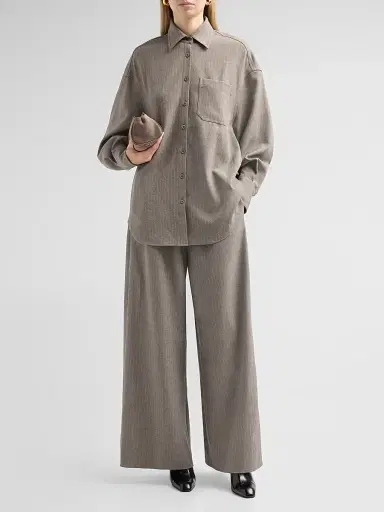 Ronny Kobo Women's Niall Striped Shirt - Grey Stripe | Thumbnail 2 Ronny Kobo Women's Niall Striped Shirt - Grey Stripe | Thumbnail 2