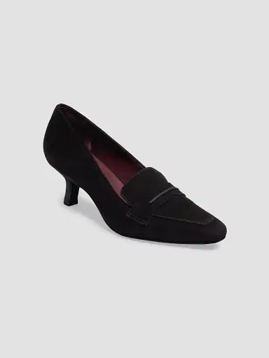 Bernardo Women's Safi Loafer Kitten Heel Pumps - Black | Thumbnail 2 Bernardo Women's Safi Loafer Kitten Heel Pumps - Black | Thumbnail 2