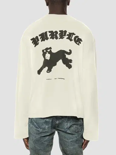 Purple Brand Men's Graphic Cotton Shirt - Off White | Thumbnail 2 Purple Brand Men's Graphic Cotton Shirt - Off White | Thumbnail 2