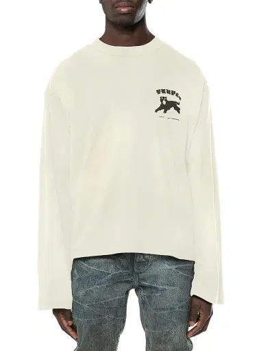Purple Brand Men's Graphic Cotton Shirt - Off White | Thumbnail 1 Purple Brand Men's Graphic Cotton Shirt - Off White | Thumbnail 1
