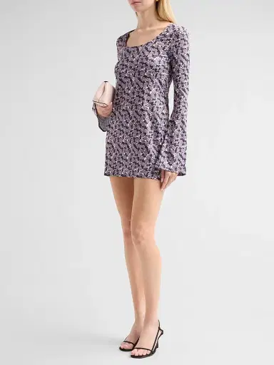 Eywasouls Malibu Women's Romy Printed Bell Sleeve Mini Dress - Shadow Bloom | Thumbnail 4 Eywasouls Malibu Women's Romy Printed Bell Sleeve Mini Dress - Shadow Bloom | Thumbnail 4