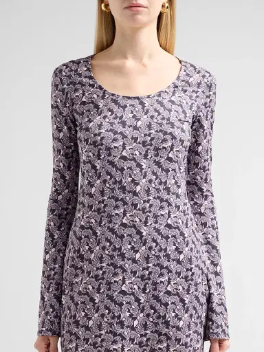 Eywasouls Malibu Women's Romy Printed Bell Sleeve Mini Dress - Shadow Bloom | Thumbnail 5 Eywasouls Malibu Women's Romy Printed Bell Sleeve Mini Dress - Shadow Bloom | Thumbnail 5