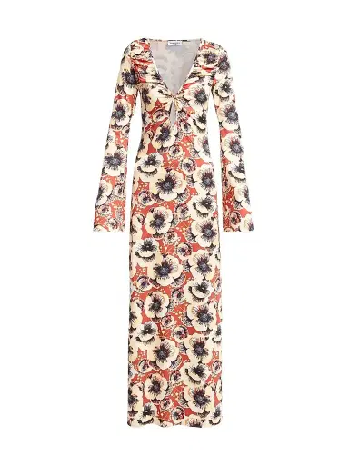 Eywasouls Malibu Women's Diana Floral Bell Sleeve Maxi Dress - Amber Poppy | Thumbnail 1 Eywasouls Malibu Women's Diana Floral Bell Sleeve Maxi Dress - Amber Poppy | Thumbnail 1