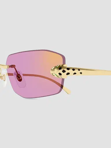 Cartier Women's Panthère Classic 56MM Rimless Sunglasses - Gold Pink | Thumbnail 3 Cartier Women's Panthère Classic 56MM Rimless Sunglasses - Gold Pink | Thumbnail 3