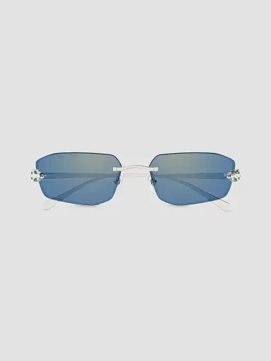 Cartier Women's Panthère Classic 56MM Rimless Sunglasses - Silver Blue | Thumbnail 2 Cartier Women's Panthère Classic 56MM Rimless Sunglasses - Silver Blue | Thumbnail 2