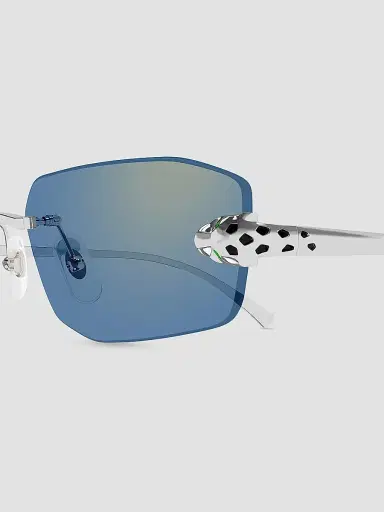 Cartier Women's Panthère Classic 56MM Rimless Sunglasses - Silver Blue | Thumbnail 3 Cartier Women's Panthère Classic 56MM Rimless Sunglasses - Silver Blue | Thumbnail 3