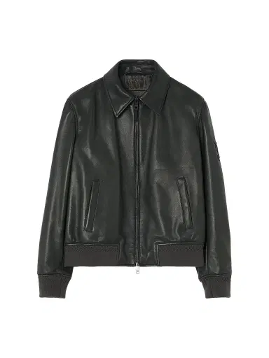 Burberry Men's Bloomsbury Leather Bomber Jacket - Soot Grey - Size 44 | Thumbnail 1 Burberry Men's Bloomsbury Leather Bomber Jacket - Soot Grey - Size 44 | Thumbnail 1