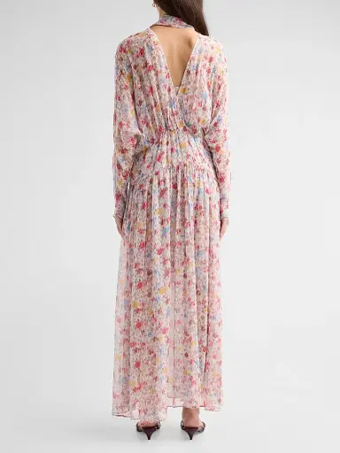 Ganni Women's Textured Silk Georgette Maxi Dress | Thumbnail 3 Ganni Women's Textured Silk Georgette Maxi Dress | Thumbnail 3