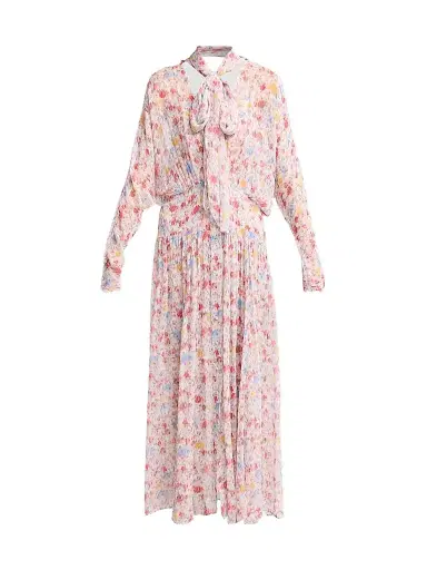 Ganni Women's Textured Silk Georgette Maxi Dress | Thumbnail 1 Ganni Women's Textured Silk Georgette Maxi Dress | Thumbnail 1