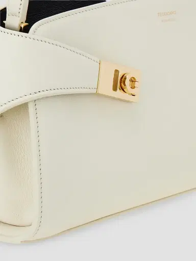 FERRAGAMO Women's East-West Hug Leather Shoulder Bag - Mascarpone | Thumbnail 8 FERRAGAMO Women's East-West Hug Leather Shoulder Bag - Mascarpone | Thumbnail 8