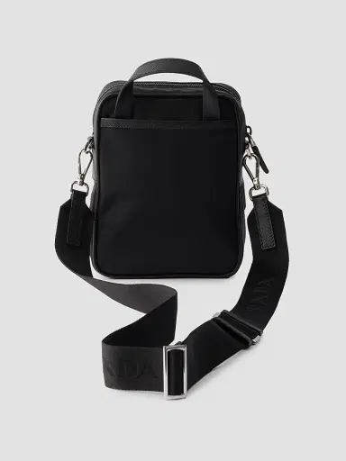 Prada Men's Re-Nylon and Saffiano Leather Shoulder Bag | Thumbnail 4 Prada Men's Re-Nylon and Saffiano Leather Shoulder Bag | Thumbnail 4